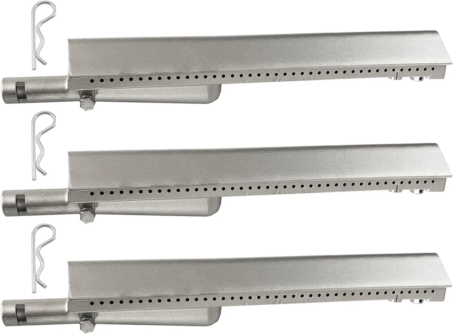 𝙐𝙥𝙜𝙧𝙖𝙙𝙚𝙙 SS304 3 Pack 13 3/4“ Heavy Duty Cast Stainless Steel BBQ Grill Burners Replacement Parts for Charbroil, Centro, Front Avenue, Costco Kirkland, Thermos Gas Grills. Save Your Old Grill