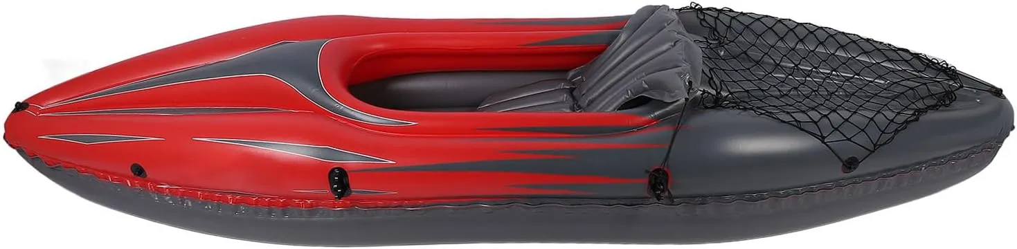 1 Person Inflatable Kayak, PVC UV Proof Portable Blow Up Canoe Boat with Hand Pump Paddle Storage Bag, for Fishing, Made of Thickened PVC, Wear Proof and Stable Hull, Water