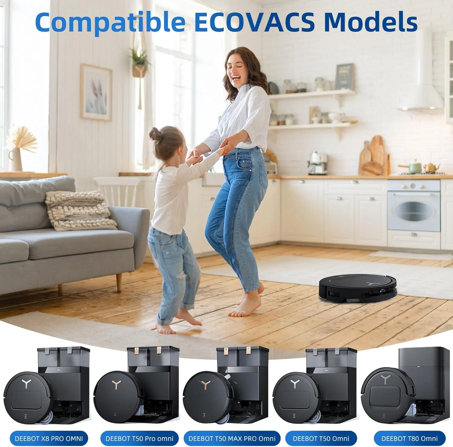10 Pack Dust Bags Replacement for ECOVACS DEEBOT X8 PRO OMNI /X9 PRO OMNI /T50 Pro OMNI /T50 MAX PRO OMNI /T80 OMNI Vacuum Robot Station,4L Activated Carbon Bags Replacement Vacuum Station Accessories