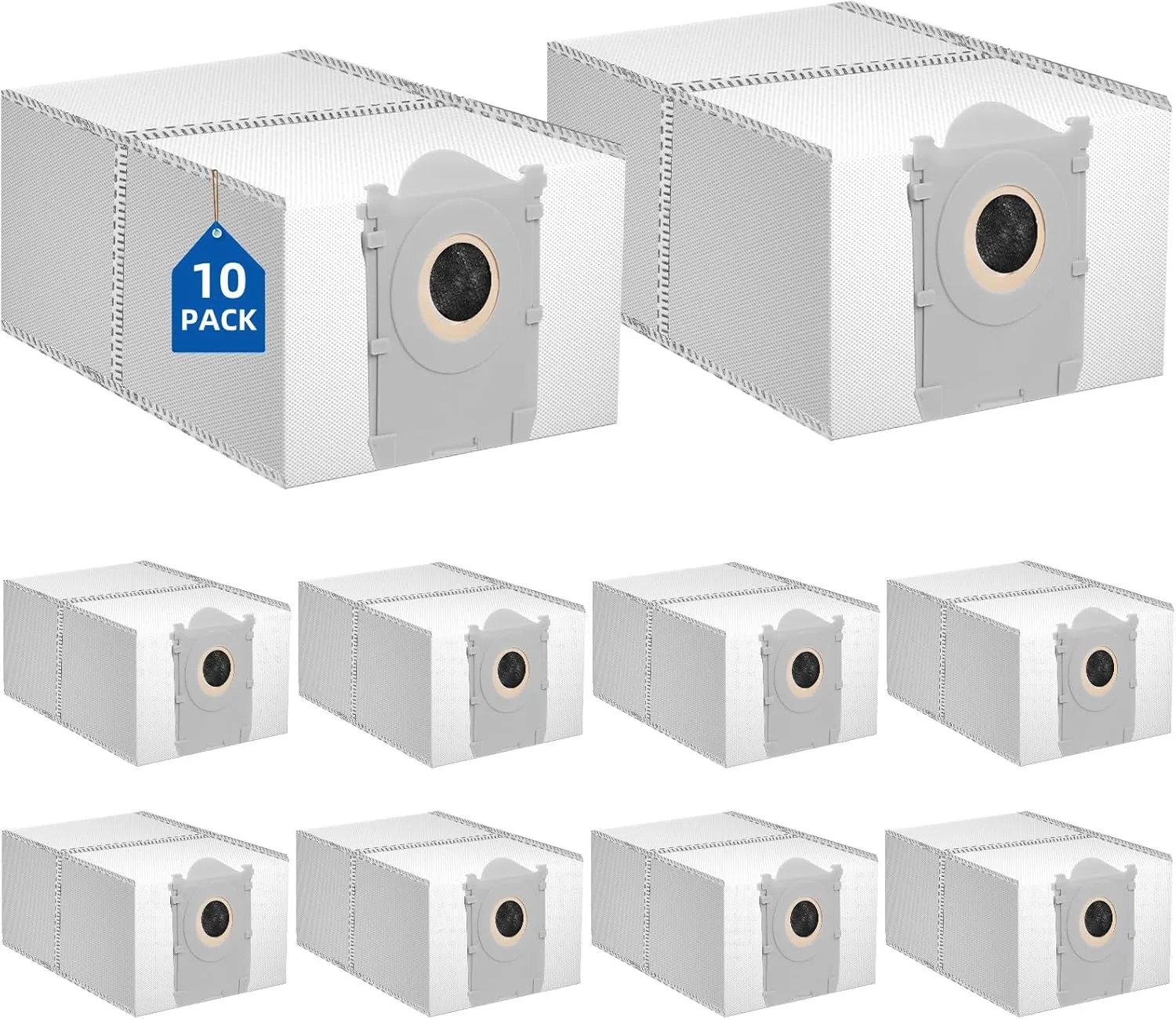 10 Pack Dust Bags Replacement for ECOVACS DEEBOT X8 PRO OMNI /X9 PRO OMNI /T50 Pro OMNI /T50 MAX PRO OMNI /T80 OMNI Vacuum Robot Station,4L Activated Carbon Bags Replacement Vacuum Station Accessories