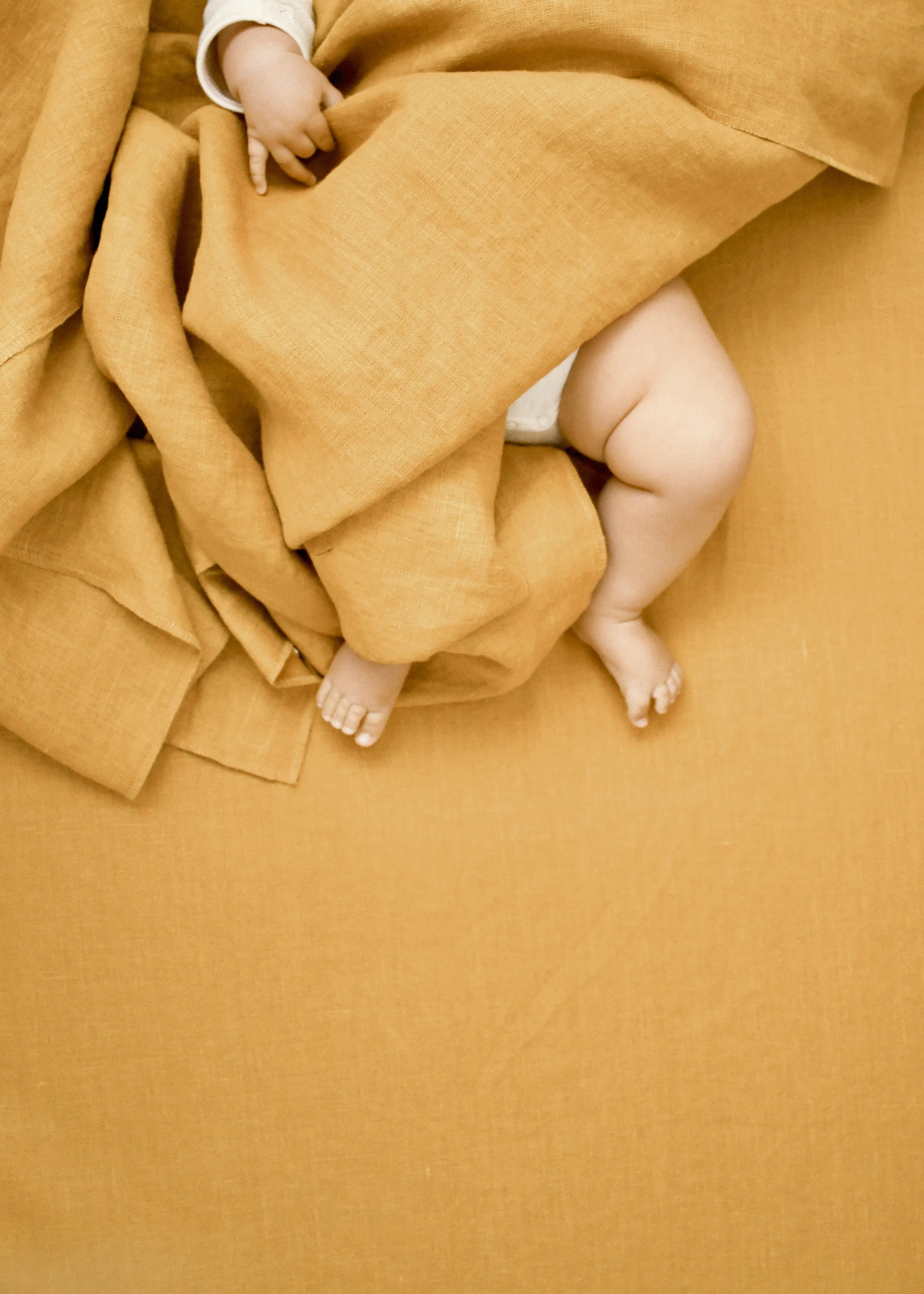 100% Hemp Bed Linen • Baby Cot Fitted Sheet Chai