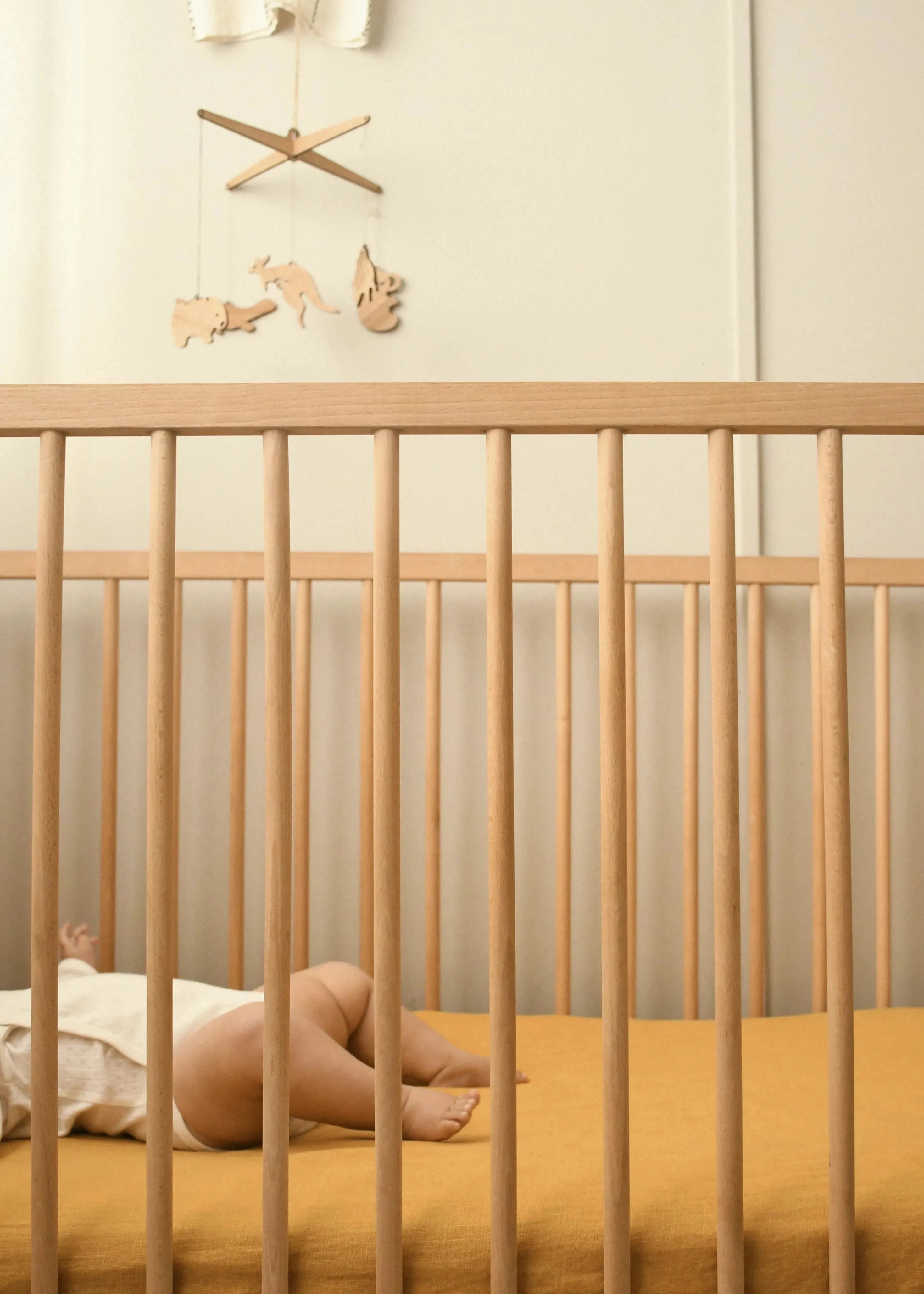 100% Hemp Bed Linen • Baby Cot Fitted Sheet Chai