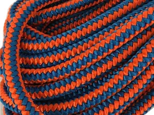 12 Strand Arborist Polyester Blue Ox Rope 1/2 inch by 150 feet Blue Orange, Made in The USA