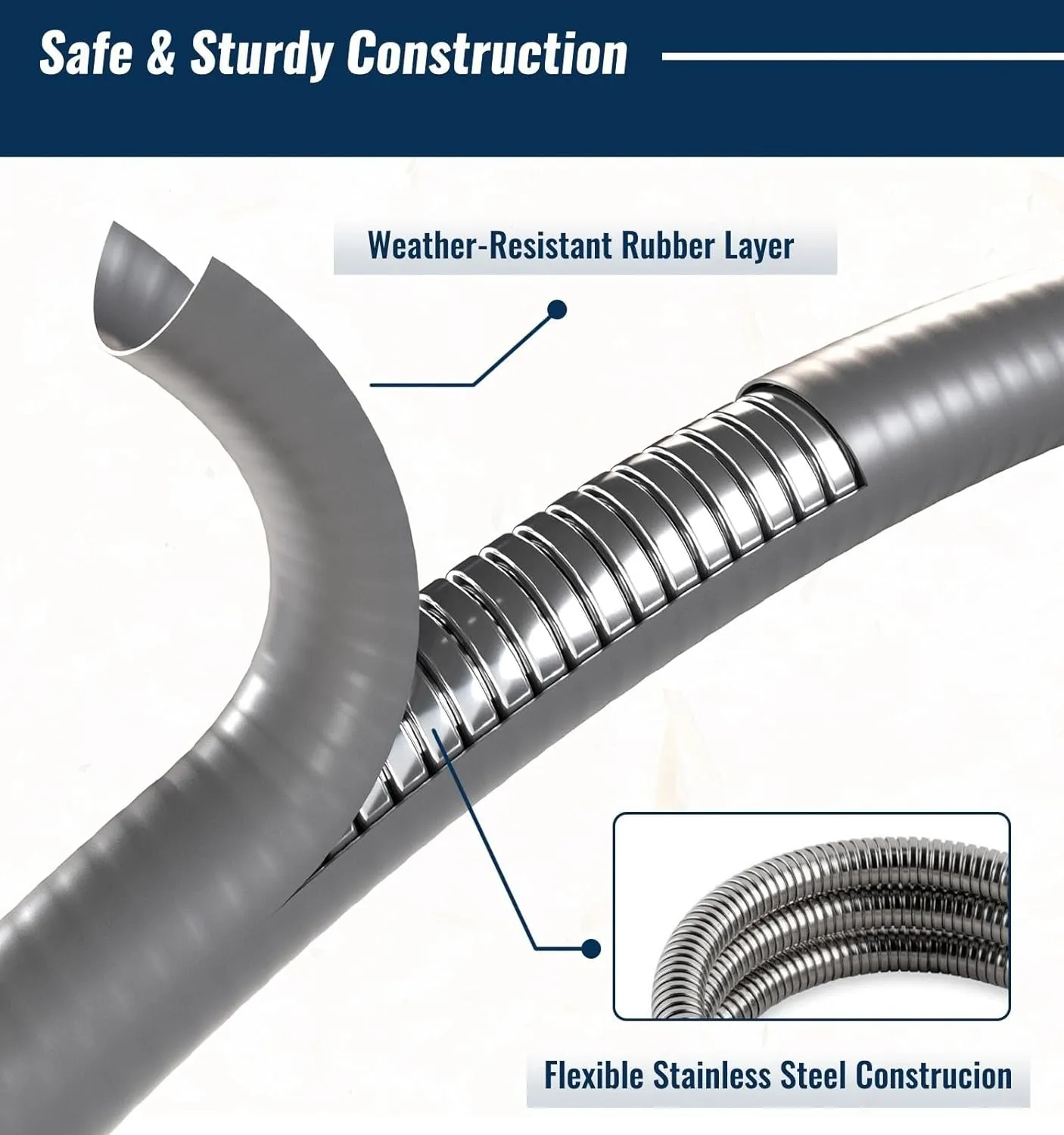 15 Feet 1/2 inch ID Natural Gas Grill Hose with Quick Connect Fittings, Natural Gas Line for Grill, Pizza Oven, Heater and More Low Pressure Appliance