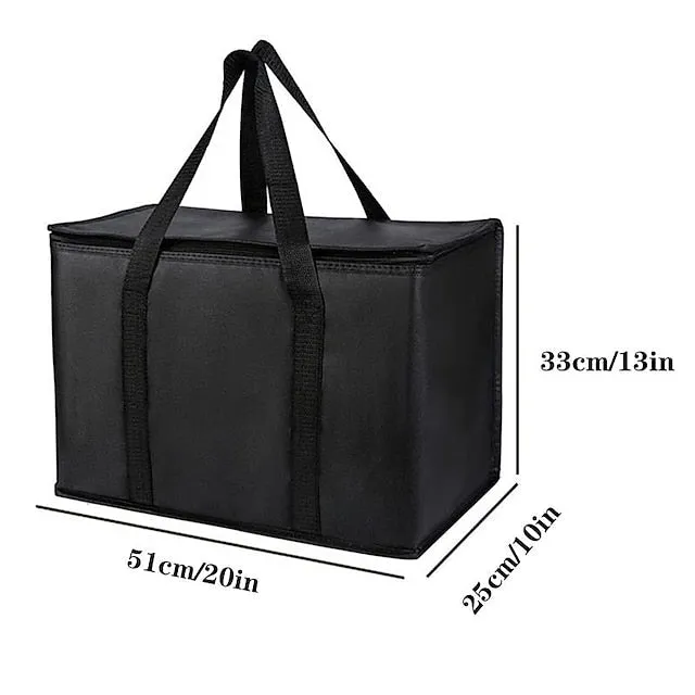 1pc Picnic Insulation Bag, Aluminum Foil Outdoor Large Insulated Grocery Shopping Bag, Reusable Bag, Warm Zipper, Foldable Handbag, Cooler, Cold And Hot Food Transportation