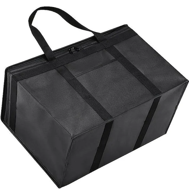 1pc Picnic Insulation Bag, Aluminum Foil Outdoor Large Insulated Grocery Shopping Bag, Reusable Bag, Warm Zipper, Foldable Handbag, Cooler, Cold And Hot Food Transportation