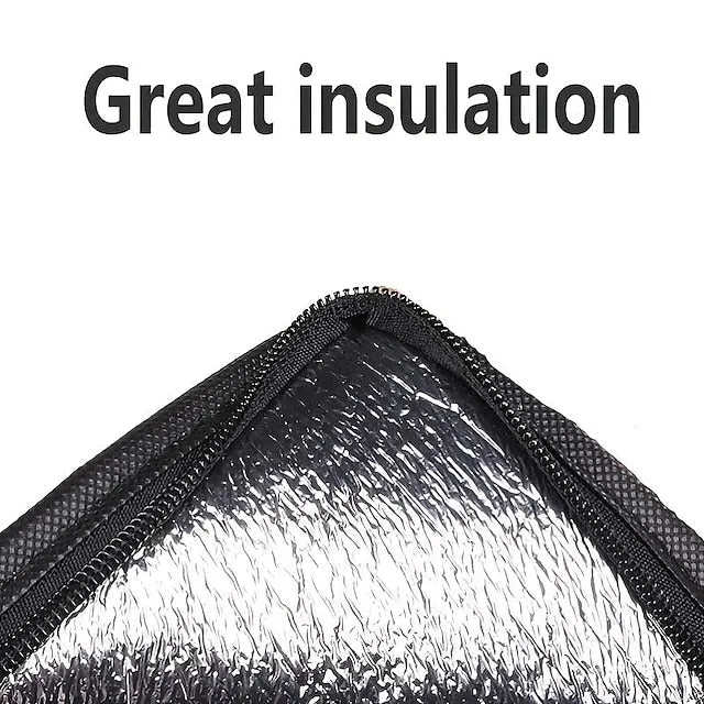 1pc Picnic Insulation Bag, Aluminum Foil Outdoor Large Insulated Grocery Shopping Bag, Reusable Bag, Warm Zipper, Foldable Handbag, Cooler, Cold And Hot Food Transportation