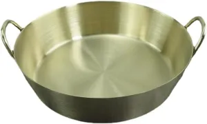 1PC Stainless Steel Tableware, Lightweight And Portable Korean Round Plate In Gold Color Suitable For Home Or Outdoor Camping(S Gold)