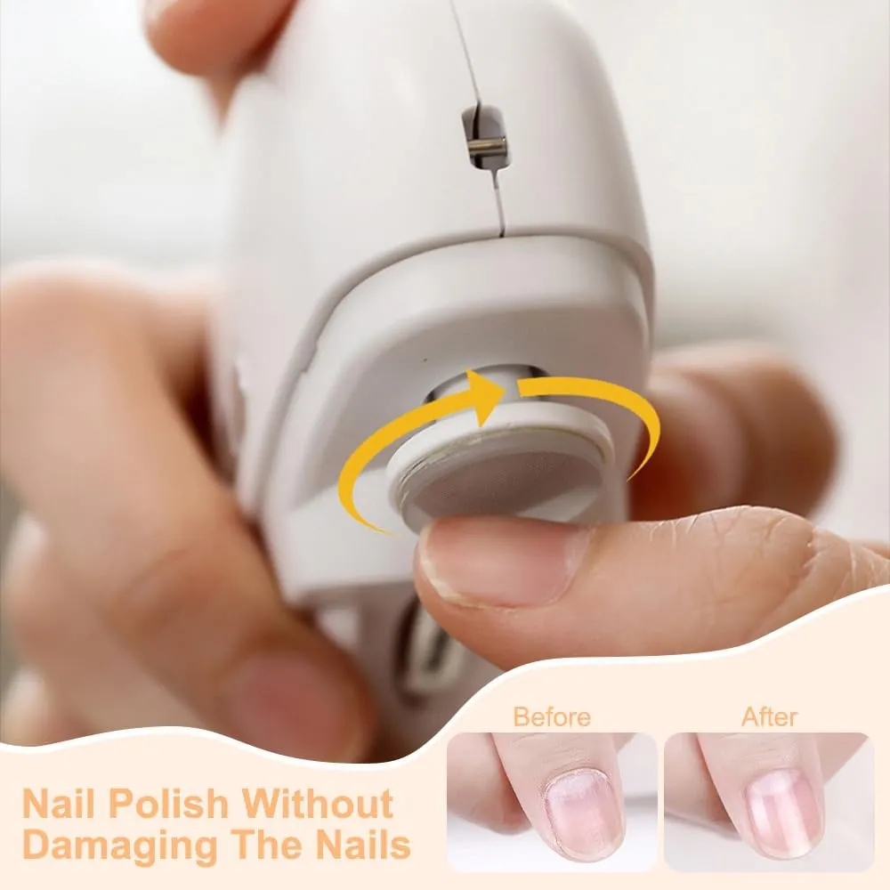 2 in 1 Electric Nail Clipper, 2025 New Toenail Fingernail Clipper for Men & Women, Advanced Automatic Clippers with Polishing for Senior Adults (White)