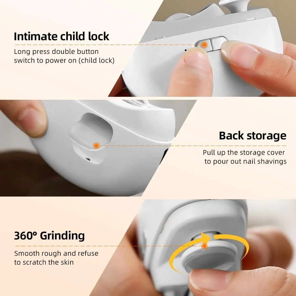 2 in 1 Electric Nail Clipper, 2025 New Toenail Fingernail Clipper for Men & Women, Advanced Automatic Clippers with Polishing for Senior Adults (White)
