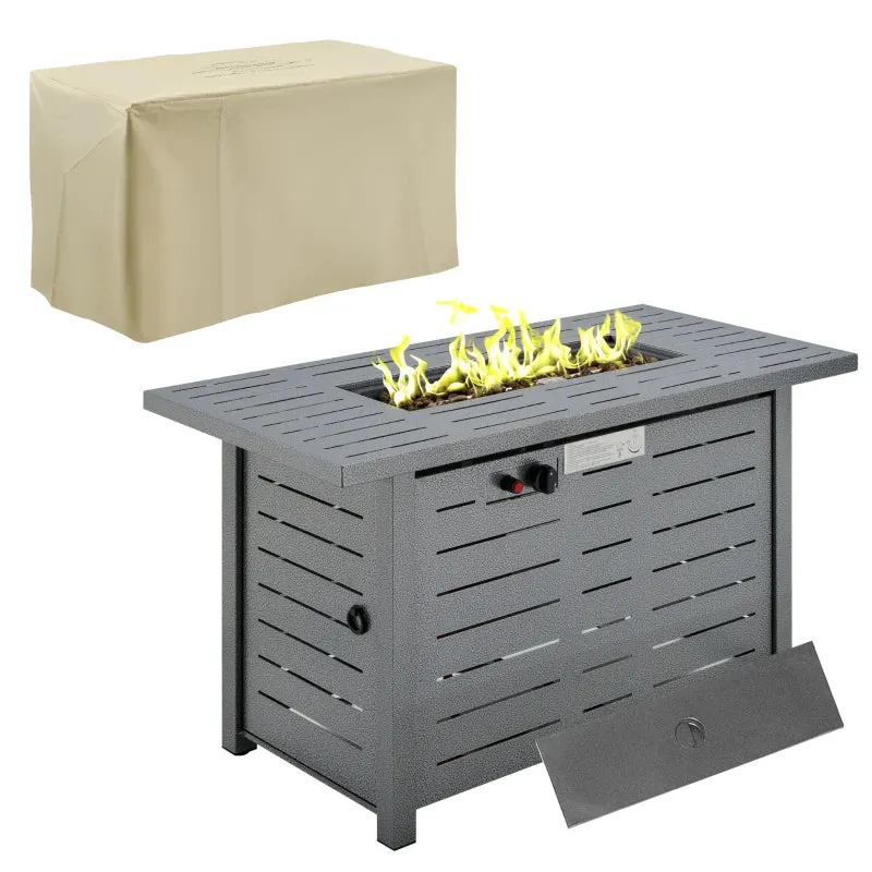 2-In-1 Metal Round Fire Pit Bowl with BBQ Grill