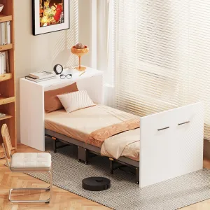 2 in 1 Murphy Bed Cabinet, Hide a Bed Cabinet, Folding Beds into Cabinets, Space-Saving Pull Out Murphy Beds Chest for Small Place Office Nap - Cot Size: 75" x 29"