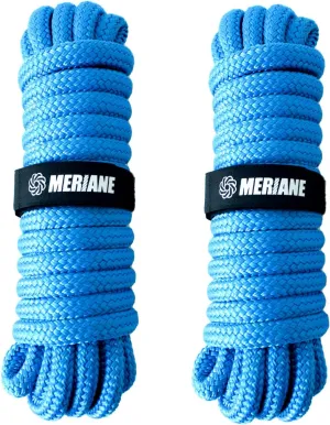 2 Pack Blue Boat Dock Lines Ropes, Marine-Grade Premium Double Braided Nylon Boat Lines, Boat Ropes with 12" Eyelet for Boat & Pontoon 1/2"/5/8" 25ft/35ft