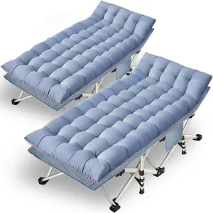 2 Pack Extra Large Cot 79" L x 32" W x 18" H Camping Cot with Comfortable Mattress for Adults Oversize XXL Cots for Camping Bed Folding Cot Heavy Duty with Carry Bag for Outdoor Indoor Home