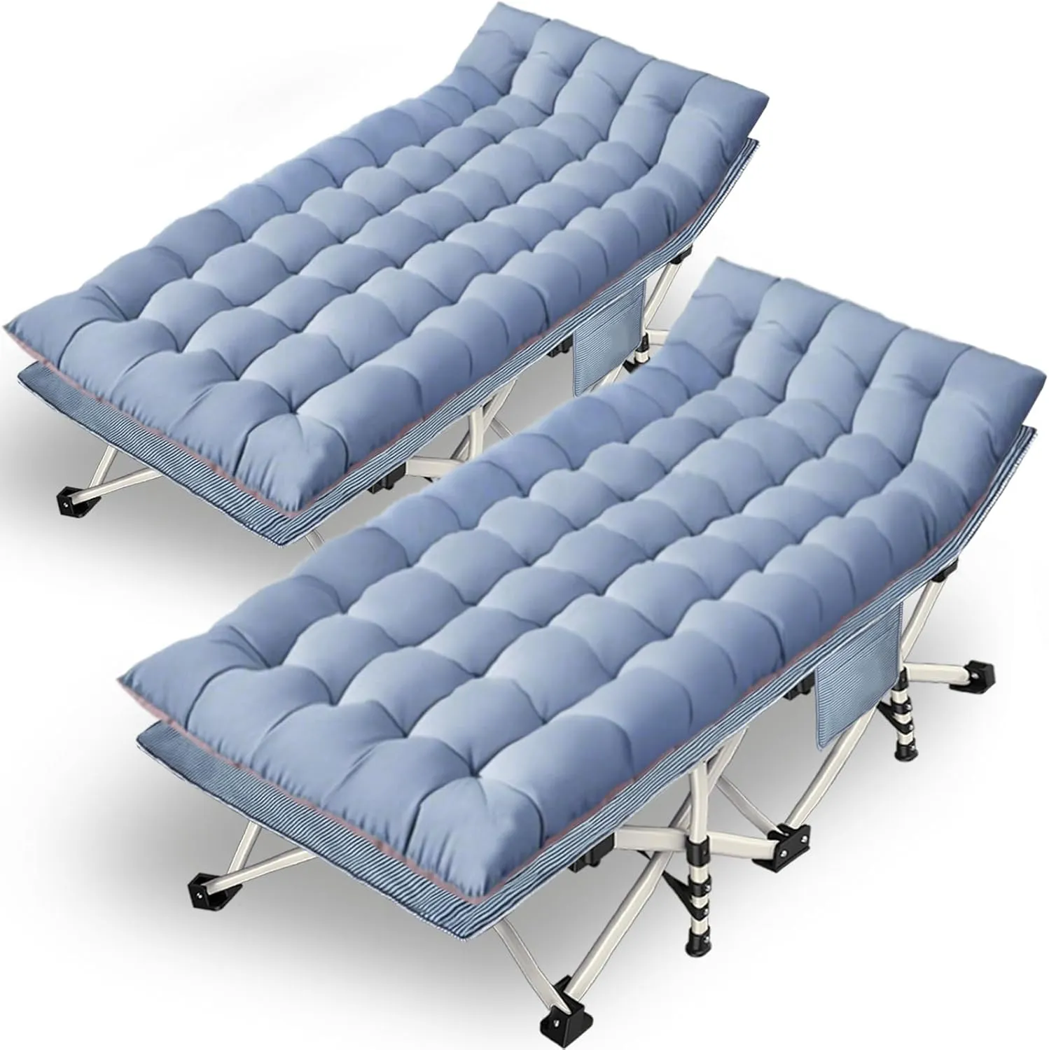 2 Pack Extra Large Cot 79" L x 32" W x 18" H Camping Cot with Comfortable Mattress for Adults Oversize XXL Cots for Camping Bed Folding Cot Heavy Duty with Carry Bag for Outdoor Indoor Home