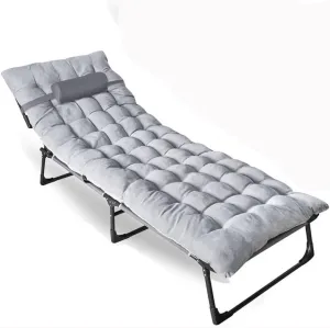 2-Pack Folding Camping Cot & Cot Pad 4 Position Adjustable Portable with Carry Bag Folding Beds