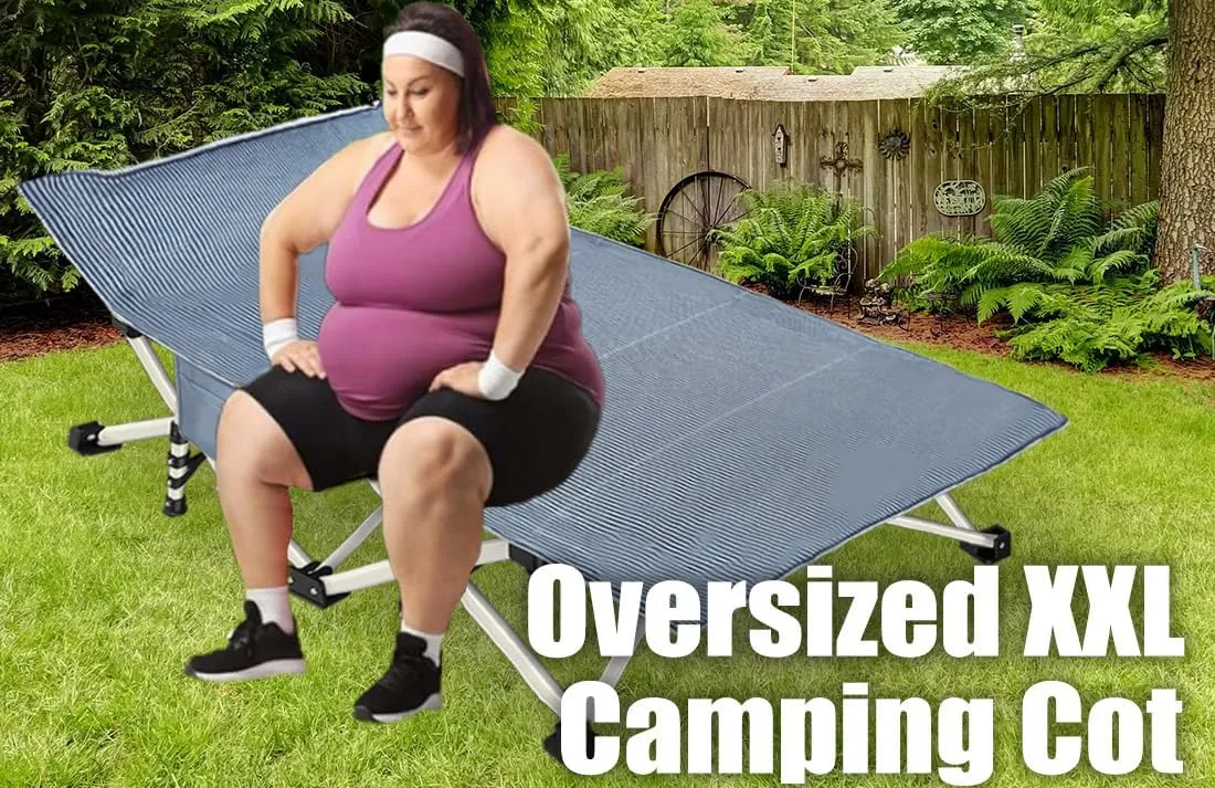 2 Pack Oversize Cot 79" L x 32" W x 18" H Camping Cot with Comfortable Mattress for Adults XXL Cots for Camping Bed Extra Large Folding Cot Heavy Duty with Carry Bag for Home Outdoor Indoor