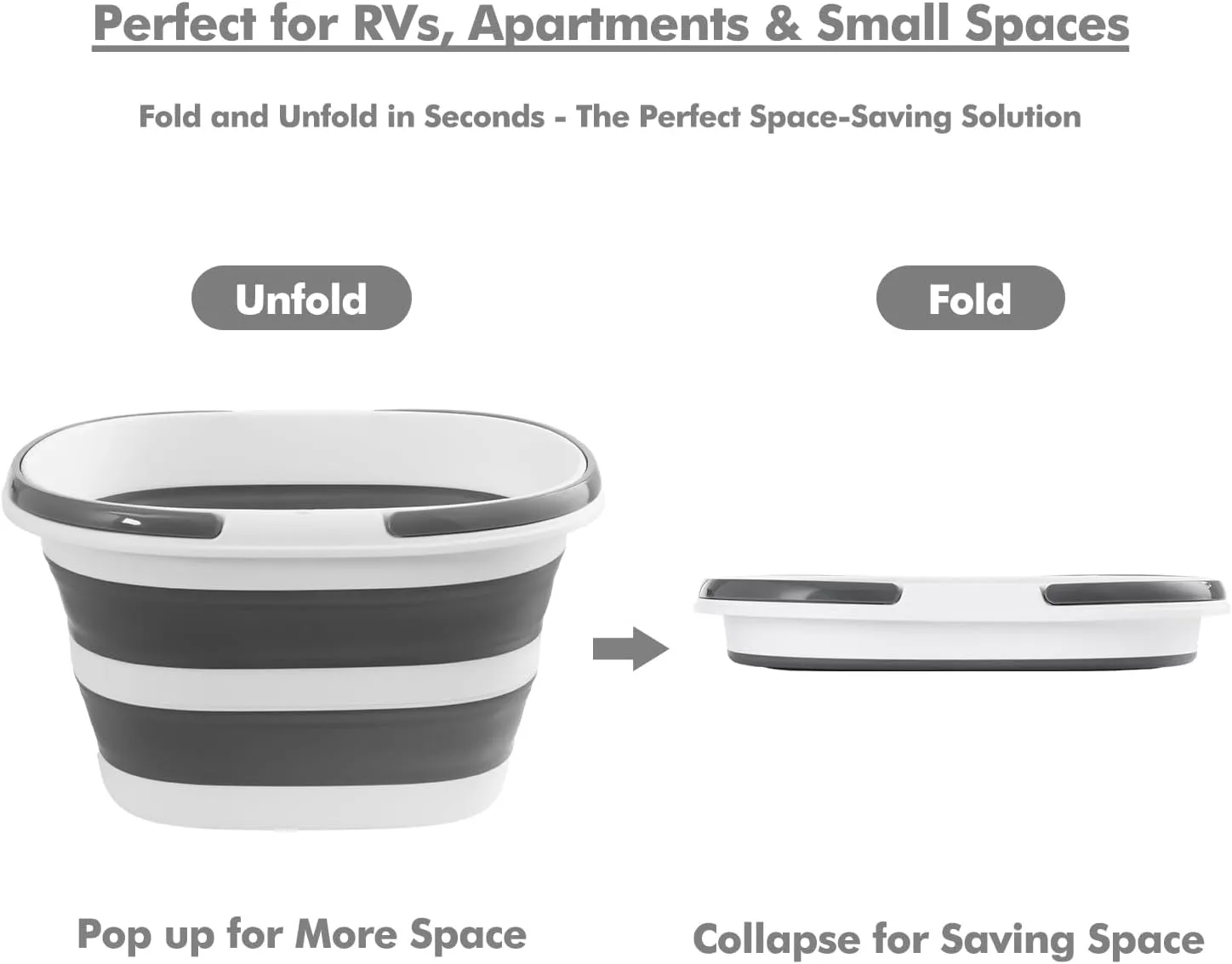 2 Packs Collapsible Mop Bucket with Handles 4.2 Gallon Foldable Tub for Cleaning Large Silicone Pop Up Buckets Portable Collapse Camping Car Wash Basket for Space-Saving Storage