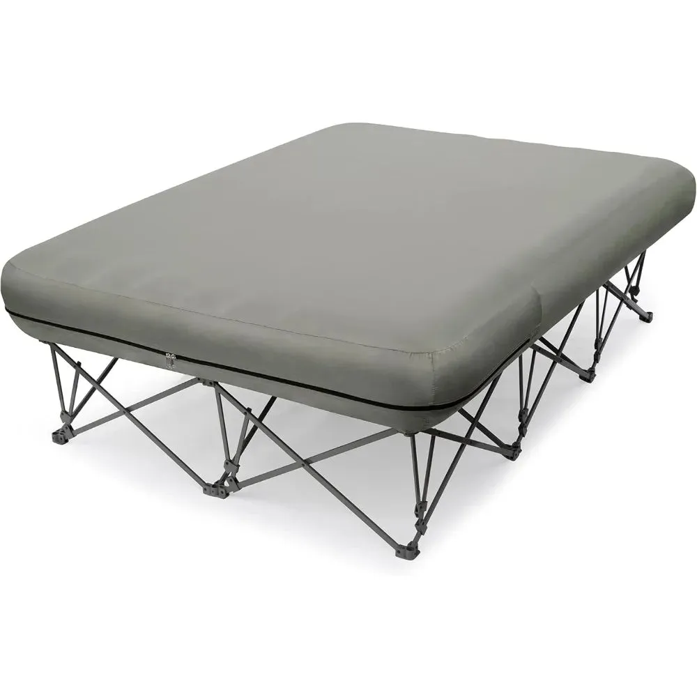 2-Person Camping Cot with Inflatable Air Mattress – Folding Bed Supports 500 lbs, Includes Carry Bag