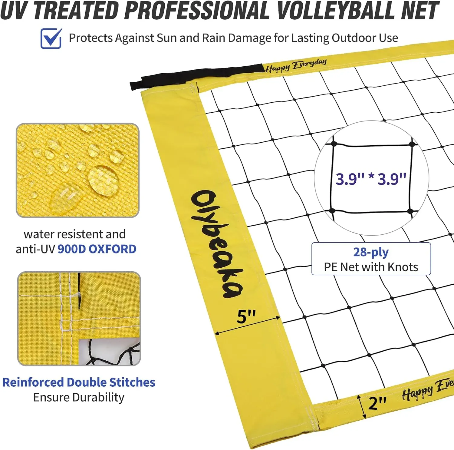 20ft Portable Volleyball Net Set for Backyard Beach, Outdoor Height Adjustable Volleyball Net System with Heavy Duty Poles, Durable Net, PU Volleyball & Pump, Carry Bag