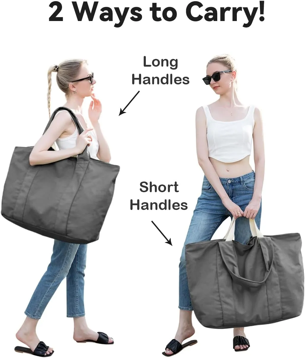 22'' 50L Large Canvas Bag, Extra Large Tote Bag for Women, Overnight Bags for Travel