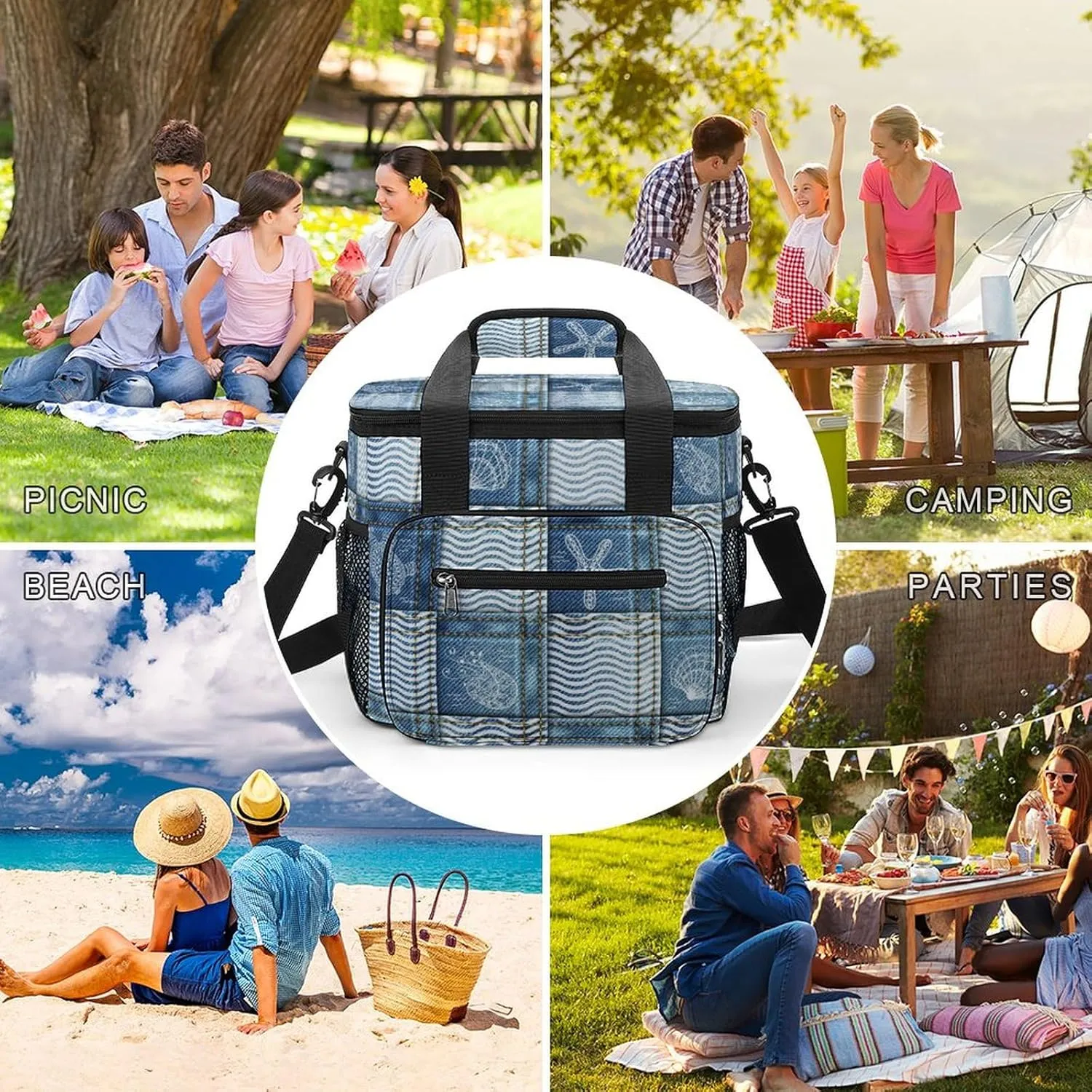 22.5L Waterproof Soft Cooler BagInsulated Lunch Box for Camping Fishing Beach Road Trips
