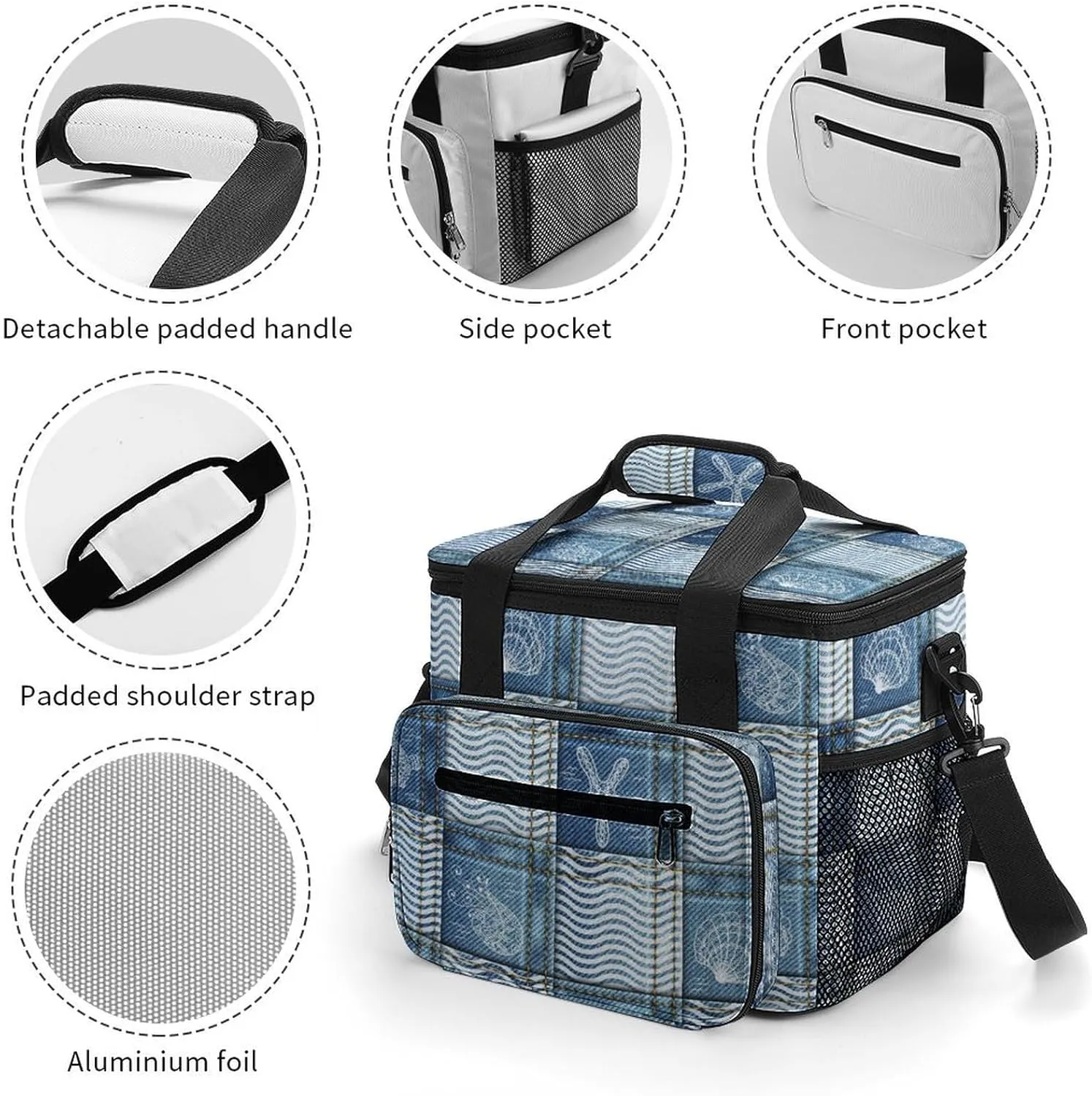 22.5L Waterproof Soft Cooler BagInsulated Lunch Box for Camping Fishing Beach Road Trips