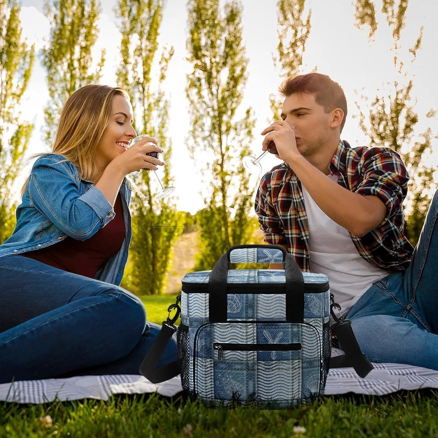 22.5L Waterproof Soft Cooler BagInsulated Lunch Box for Camping Fishing Beach Road Trips