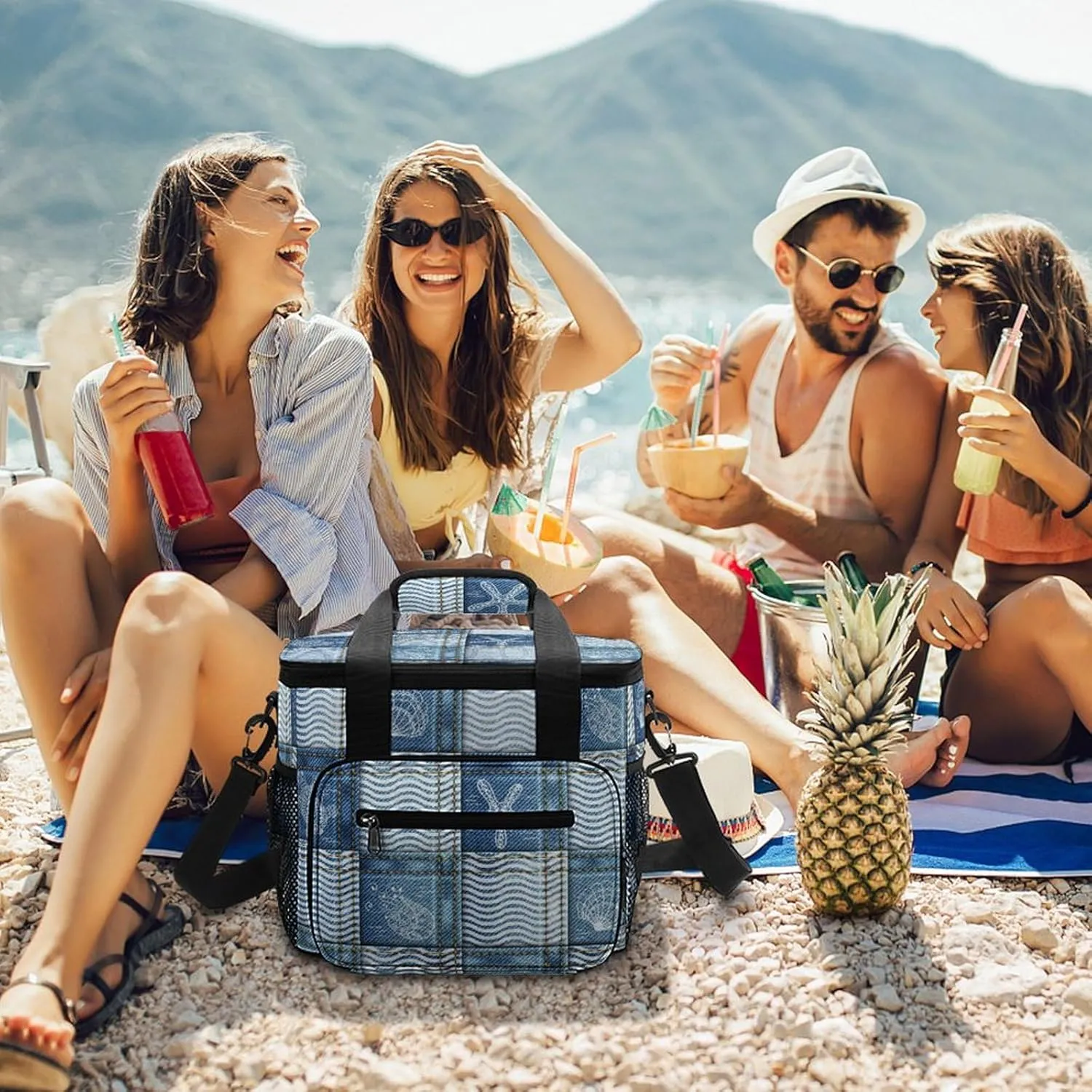 22.5L Waterproof Soft Cooler BagInsulated Lunch Box for Camping Fishing Beach Road Trips