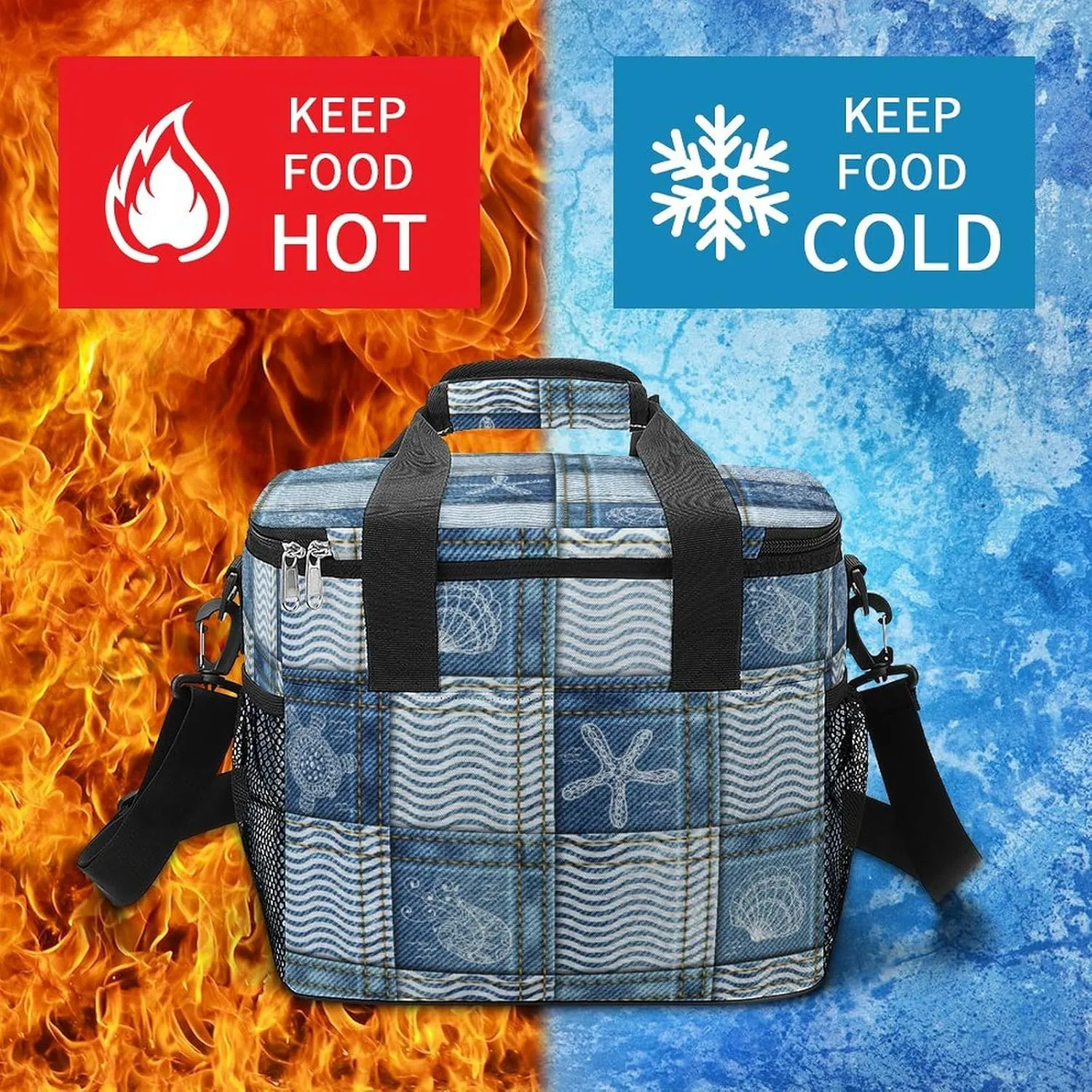 22.5L Waterproof Soft Cooler BagInsulated Lunch Box for Camping Fishing Beach Road Trips