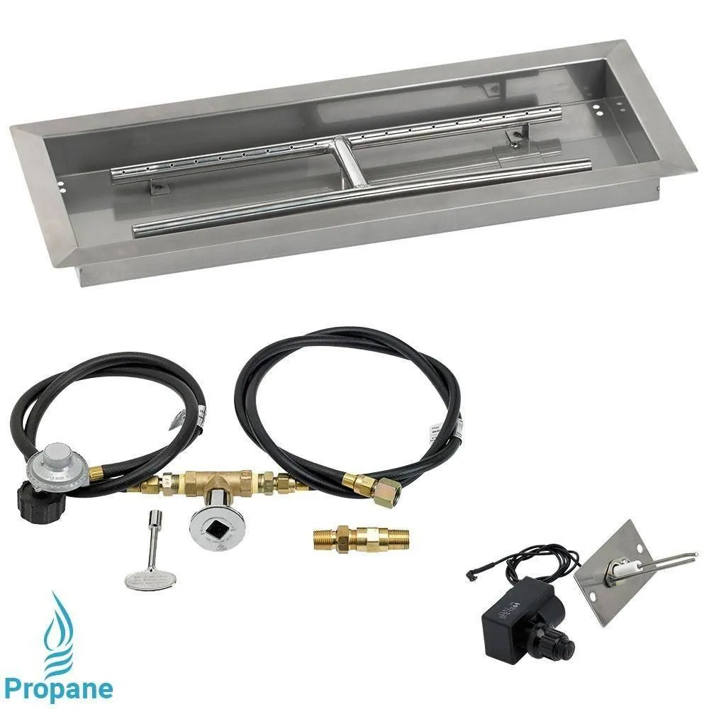 24" x 8" Drop in Pan. Rectangular. Spark Ignition