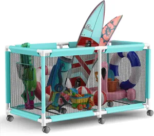 265 Gallon Extra Large Pool Storage Bin, Pool Toy Storage, Pool Float Storage Organizer, Floats Equipment 360° Rolling Pool cart for Pool Noodles Floats, Toys, Balls