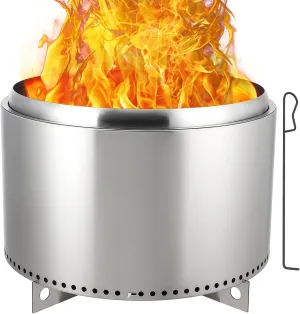 27 Inch Smokeless Fire Pit, Portable Outdoor Fire Pit with Removable Stand and Ash Pan, Perfect for 4-6 People Bonfire, Camping, Picnic, Family Gatherings for Garden