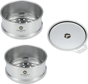 2pcs φ4.7-Inch Mini Steamer for Sierra Cup 304 Stainless Steel w/Lid S362-2P-SG