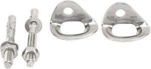2Pcs Stainless Steel Climbing Hangers Sturdy Smooth Anchors with Rope Friendly for Rock Climbing, Rappelling