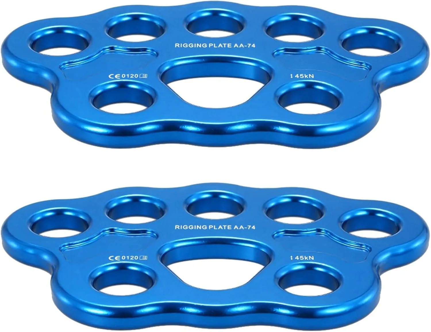 2X 8 Holes Outdoor Rigging Plate 45KN Rock Climbing Mountaineering Anchor Point Connector Gear Rigging Plate