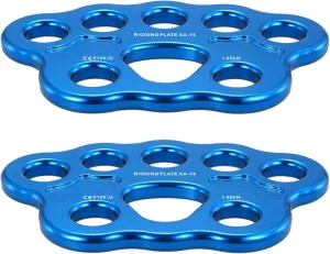 2X 8 Holes Outdoor Rigging Plate 45KN Rock Climbing Mountaineering Anchor Point Connector Gear Rigging Plate