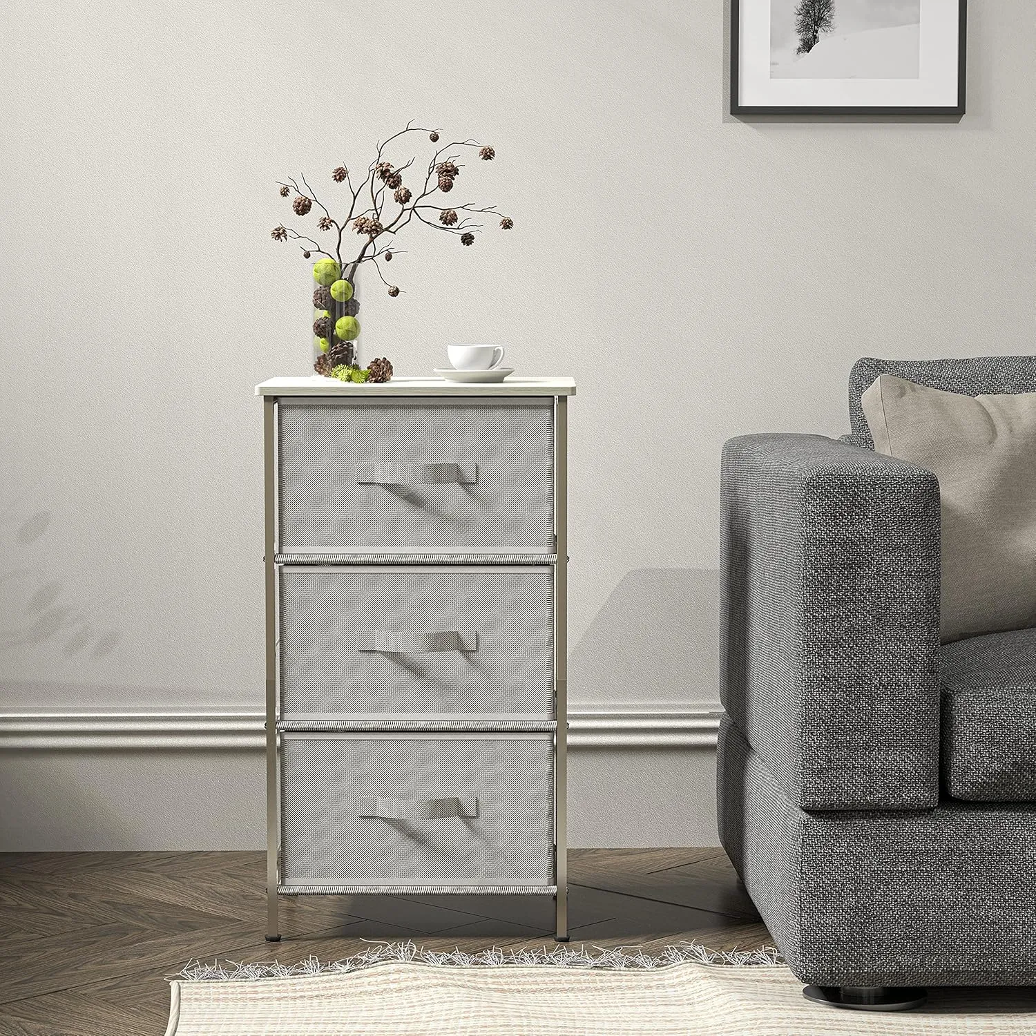 3 Drawer Clothes Storage Chest of Drawers,Clothes Toys Storage Unit, Home Furniture for Bedroom, Living Room, Hallway, Office