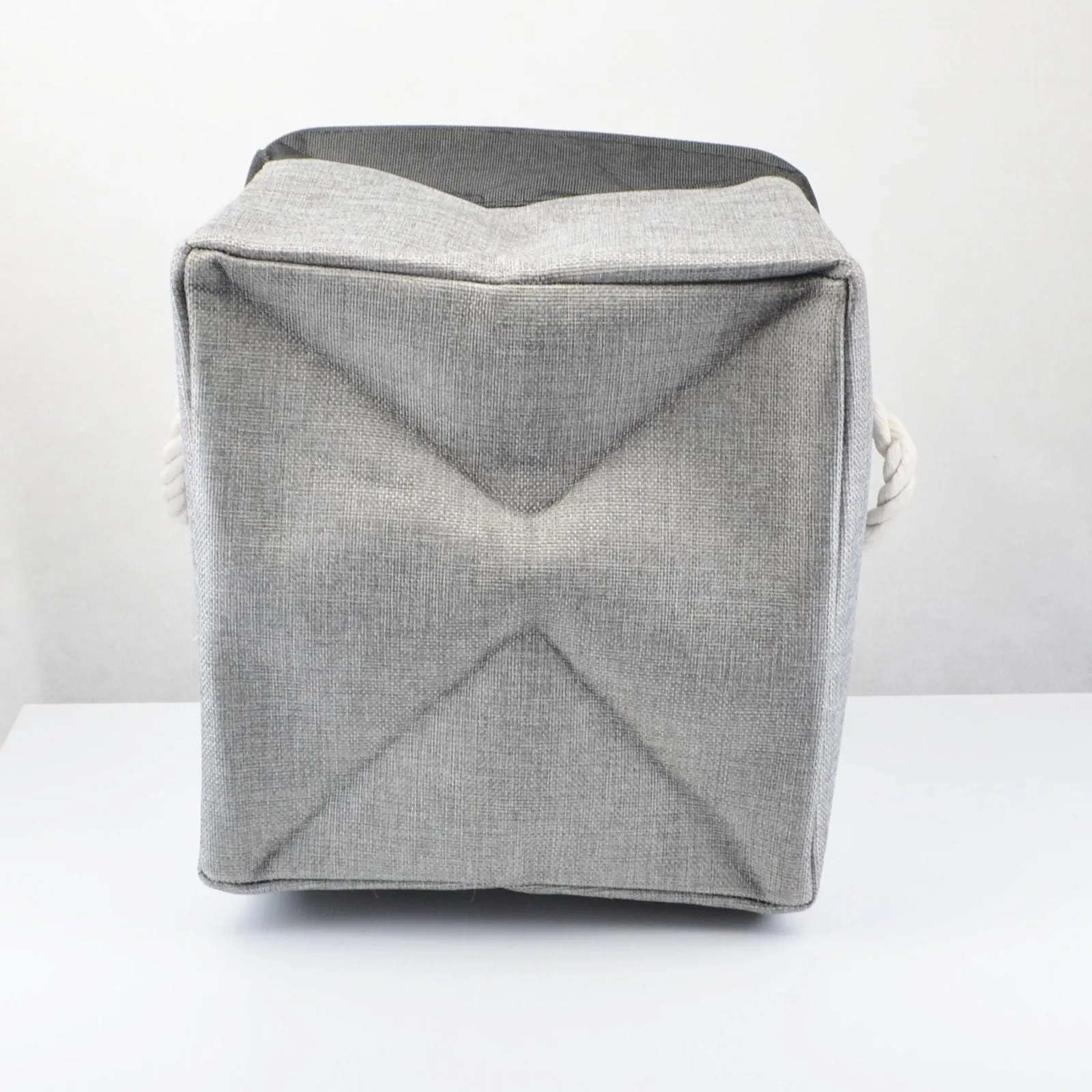 3-Pack Storage Baskets, Fabric Shelf Bins Cubes - 12x12x12 inch, Grey Black NEW