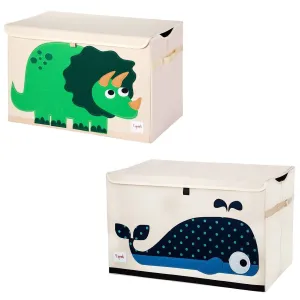 3 Sprouts Collapsible Toy Chest Storage Bin Bundle w/ Dinosaur   Whale (2 Pack)