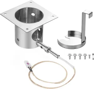 304 Stainless Steel Fire Burn Pot and Hot Rod Ignitor Kit Replacement Part for Traeger and Pit Boss Pellet Grill, Heavy Duty Fire Pot with Ash Remover, Screws and Fuse, Fire Burner Kit for Pit Boss