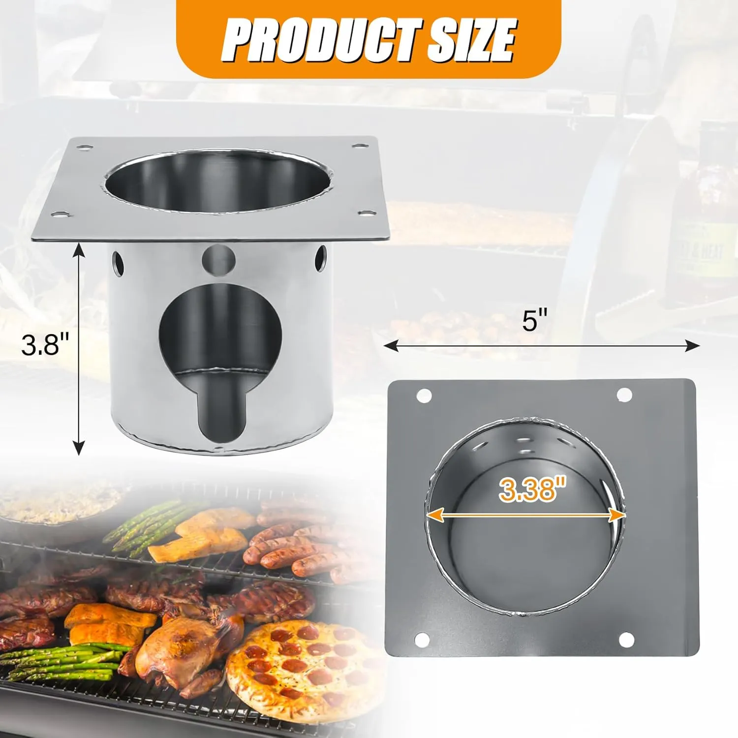 304 Stainless Steel Fire Burn Pot for Pit Boss Pro Series II 1150, 1600 Pellet Grills, Firepot Parts for Pit Boss PB1600PS1, PB1150PS2, PB1150PS3, Upgraded Replacement Burn Pot Accessories with Screws
