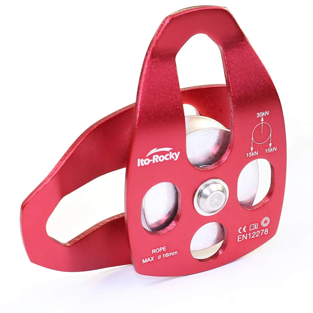 30kN CE Certified Climbing Pulley Ball Bearing with Swing Plate