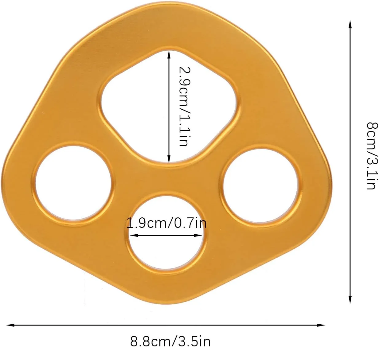 30KN Rigging Plate | 4 - Hole Aluminum Alloy Rope Connector | Heavy - Duty Climbing Gear for Rock Climbing/High - Altitude Activities | 3000kg Load Capacity
