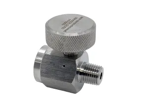 316L Stainless Steel 6000 PSI Inline Bleed Valve Paintball Scuba SCBA Air Rifle 1/4" F x M