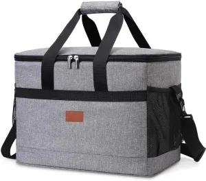 32L Soft Cooler Bag with Hard Liner Large Insulated Picnic Lunch Bag Box Cooling Bag for Camping BBQ Family Outdoor Activities