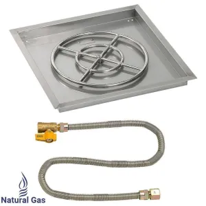 36" Drop in Burner Pan. Square. Match Light