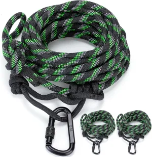 3Pcs 30ft Hunting Reflective Safety Rope for Tree Stand - Heavy Duty 1300 Lb Rated Hunting Linemans Rope with Adjustable Prusik Knot, Durable Tree Tether for Tree Harness