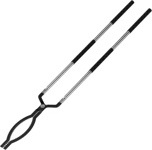 40 Inches Expandable Fire Tongs for Fire Pit Outside Heavy Duty Firewood Log Grabber Claw Stainless Steel Fireplace Tools Indoor