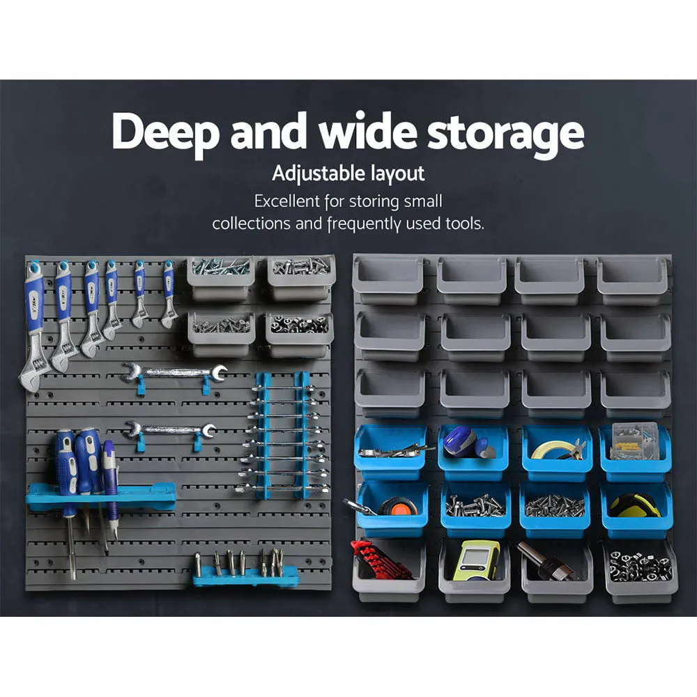44 Storage Bin Rack Wall Mounted Peg Board
